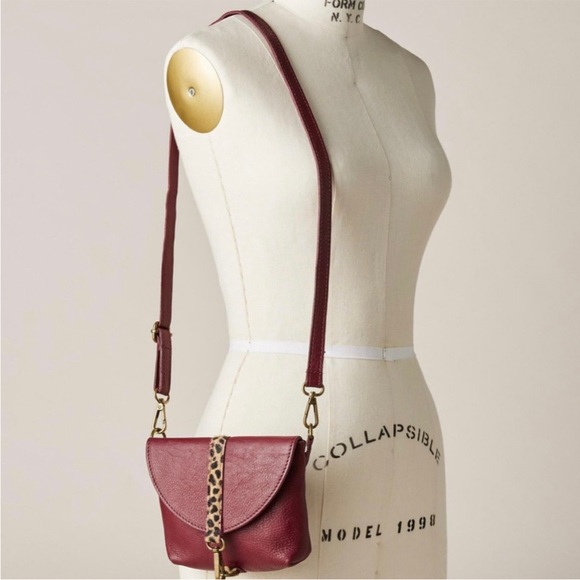 Italian Sundance Burgundy Crossbody Bag or belt bag with Animal Print Accent. - Picture 10 of 10